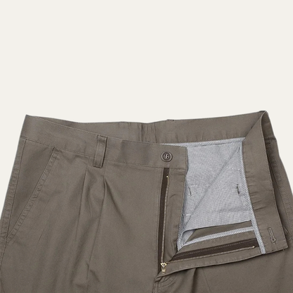 Montfield Men's Straight Leg Pants Double Pleated High Waist