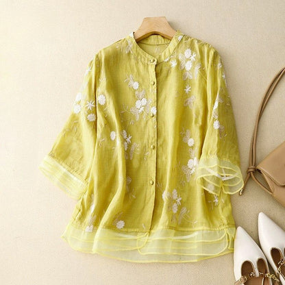 Isabella Cotton-Linen Blouse