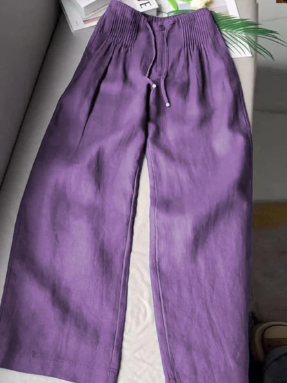 Women's Wide Leg Pants Elastic Waist Drawstring