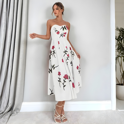 Women's Sleeveless Floral A-Line Dress