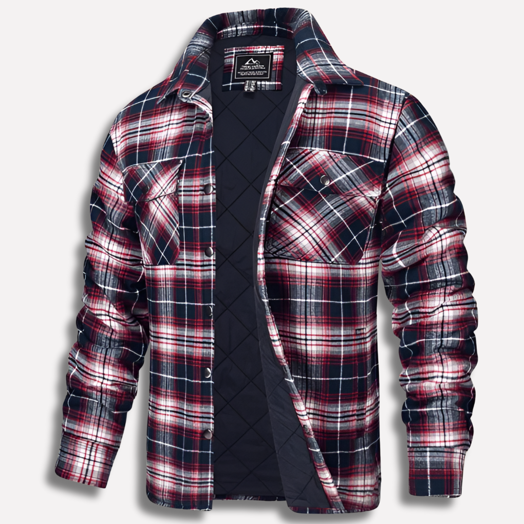 Men's Flannel Shirt Cotton Checked Red Plaid