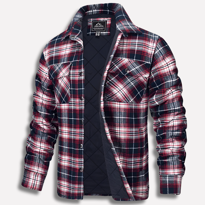 Men's Flannel Shirt Cotton Checked Red Plaid