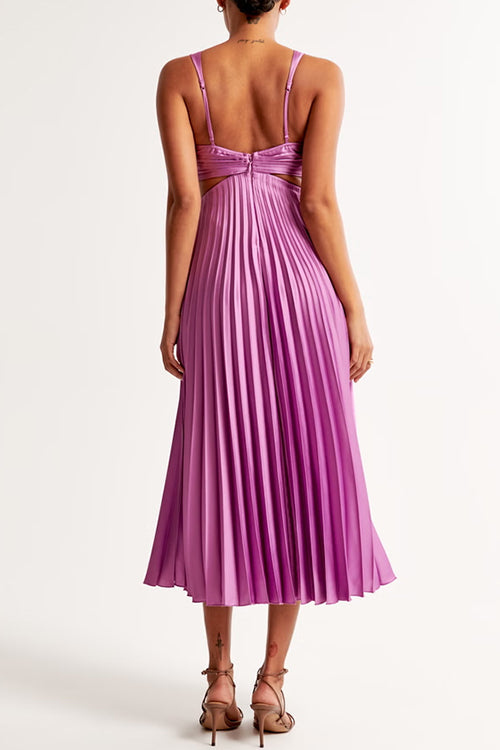 Women's Pleated Maxi Dress Flattering Fit