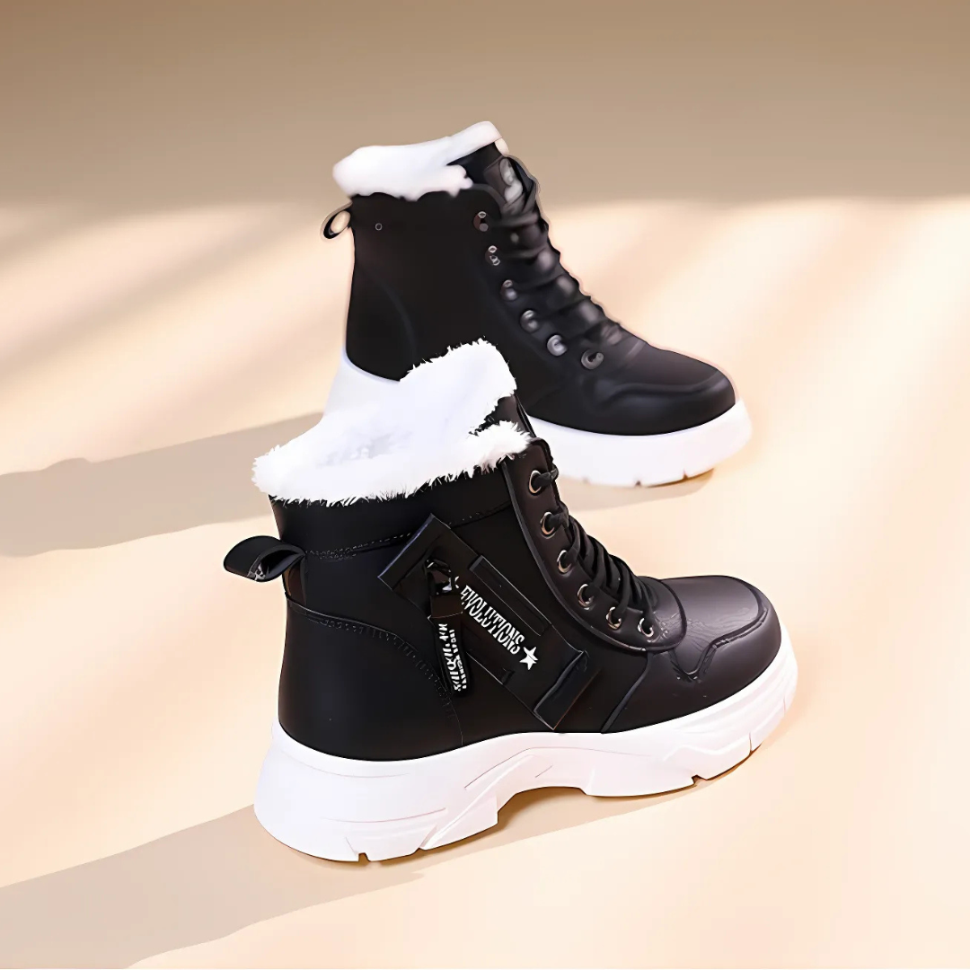 Women's High Ankle Lace Up Boots Lug Sole