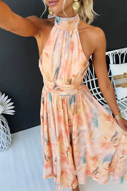 Women's Watercolour Maxi Dress Summer