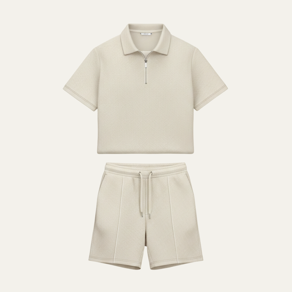 Men's Casual Summer Shirt And Shorts Set Solid Color