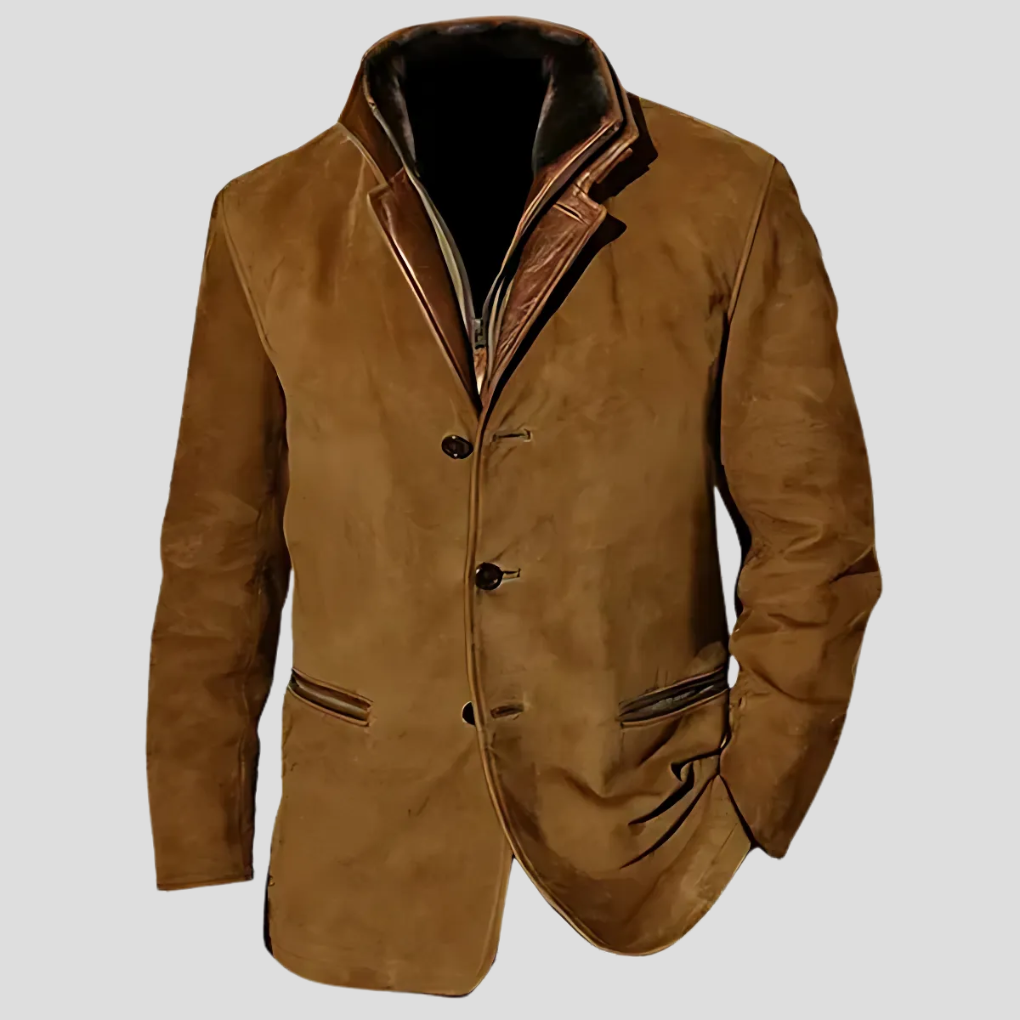 Men's Contrast Collar Retro Jacket