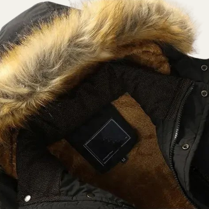 Men's Hooded Fur Parka Jacket