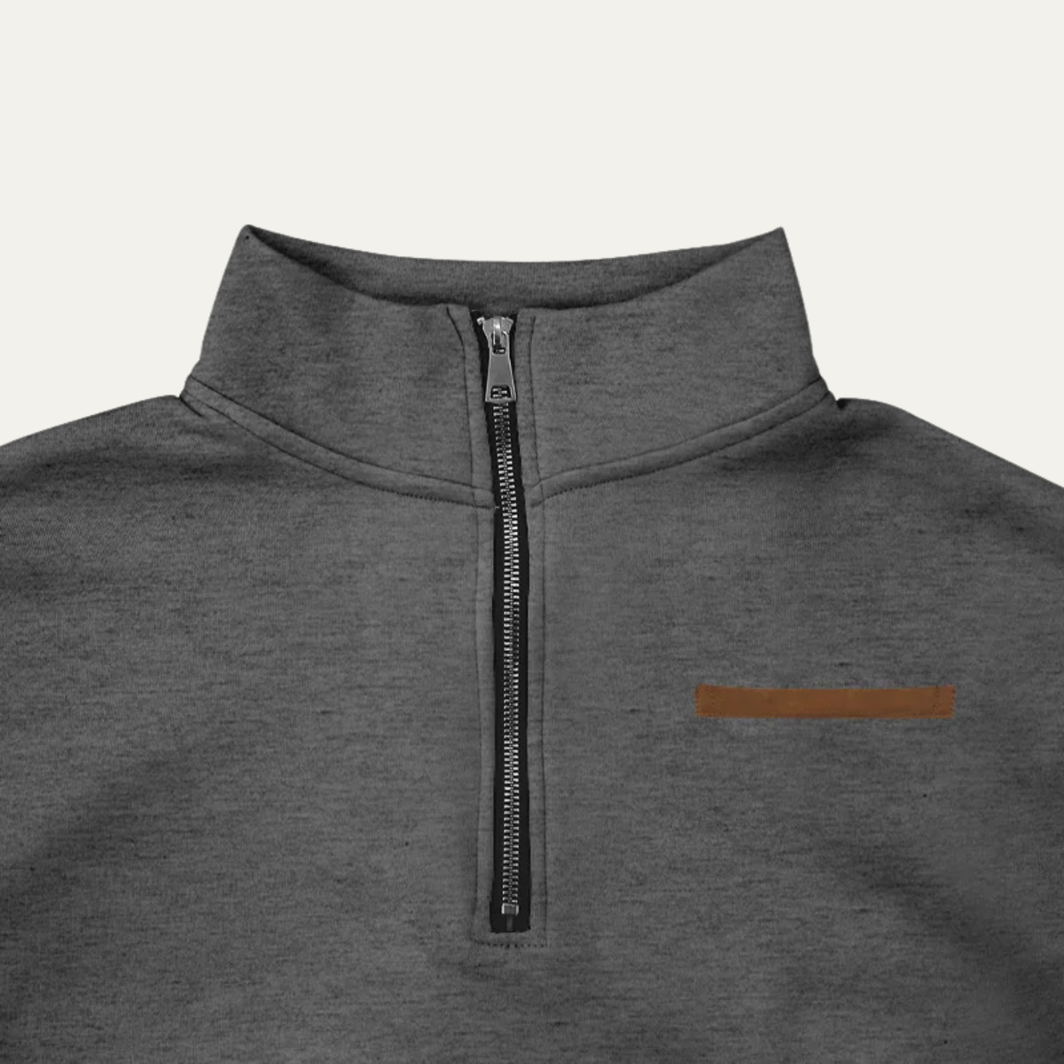 Men's Warm Half Zip Sweater Wool Blend Silver