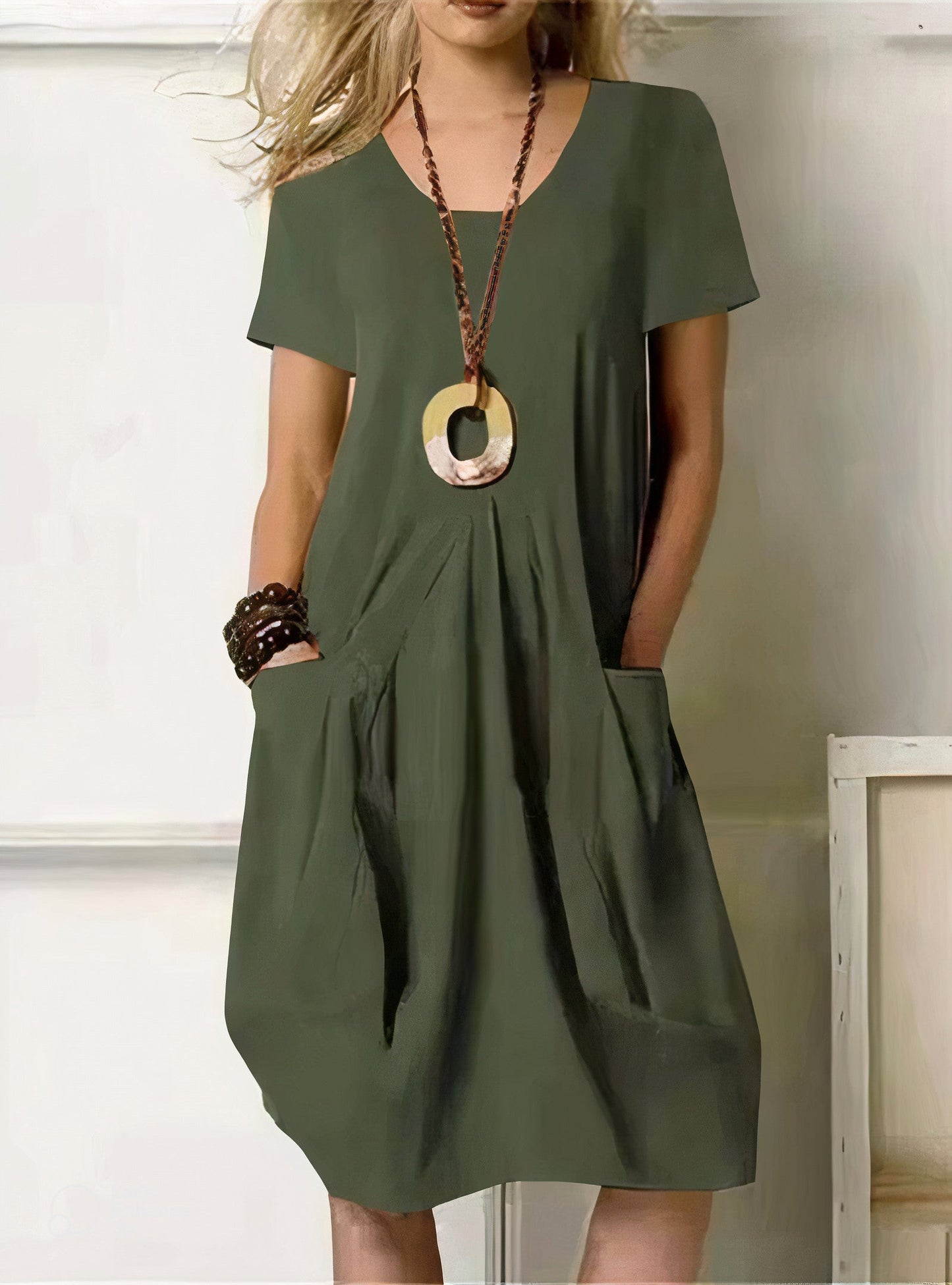 Women's Relaxed Fit Short Sleeve Dress - Vonnera