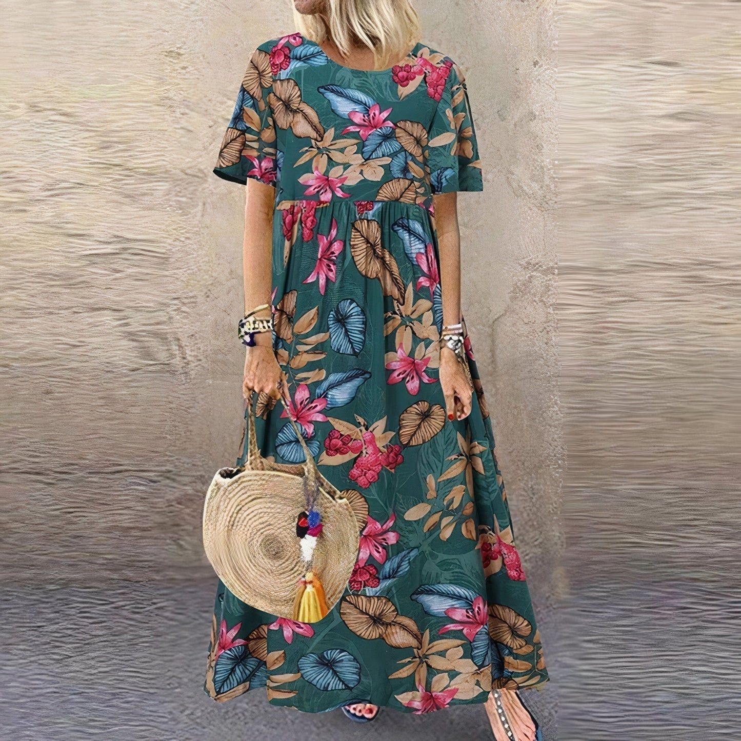 Women's Floral Maxi Dress Lace Flowy