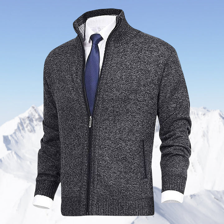 Knitted Zip Up Cardigan With Pockets