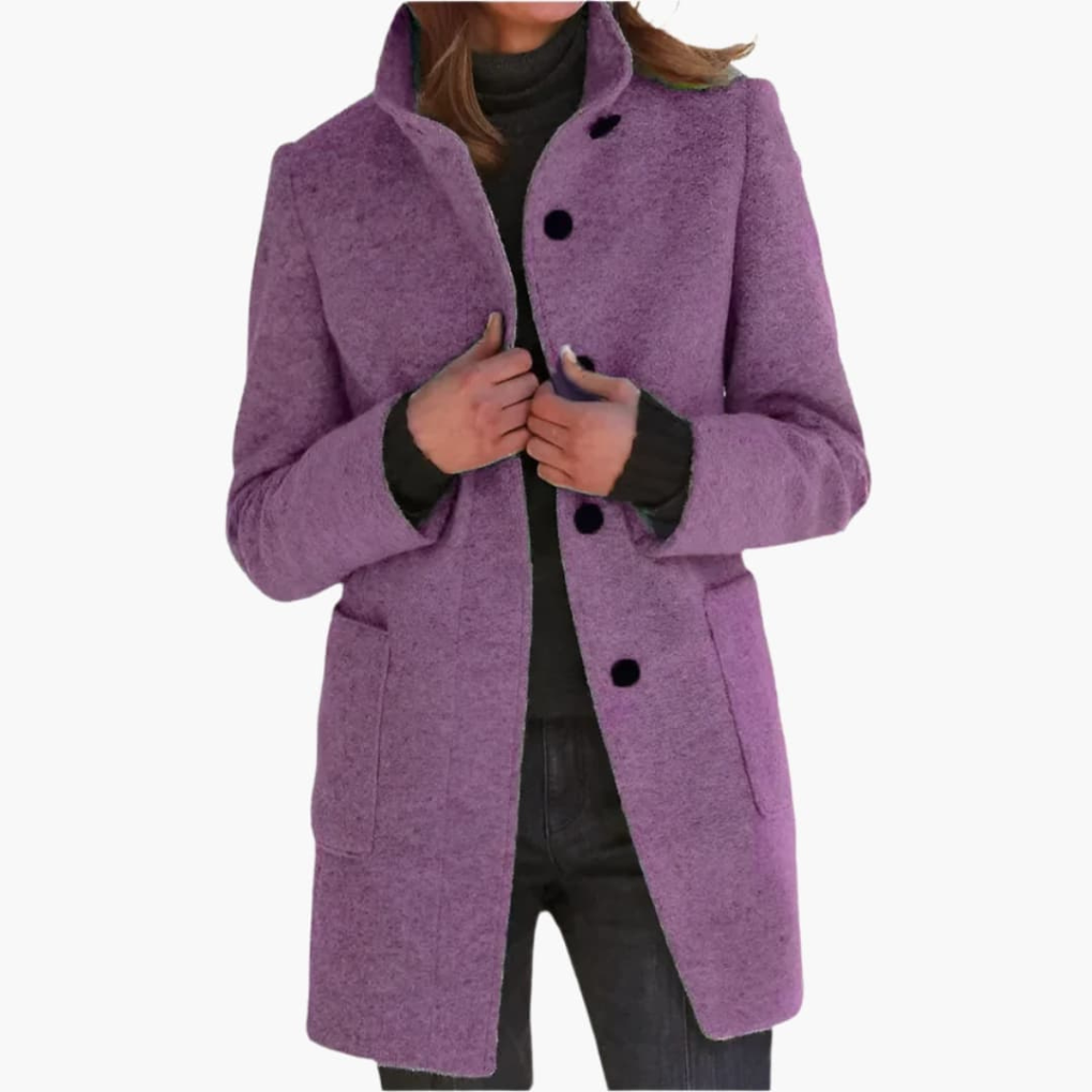 Women's Coat Stand Collar Pockets