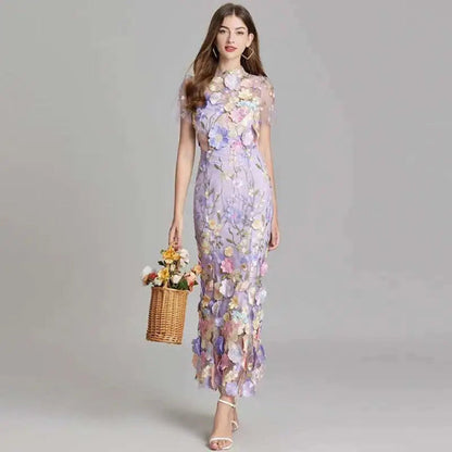 Women's Embroidered Lace Prom Dress