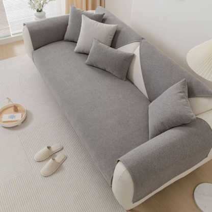 Linen Sectional Sofa Slipcover Beige