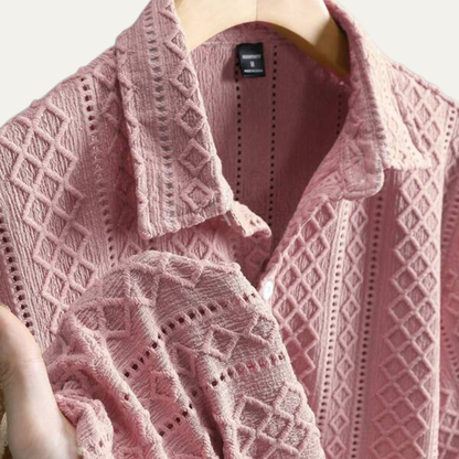 Men's Textured Button Up Shirt