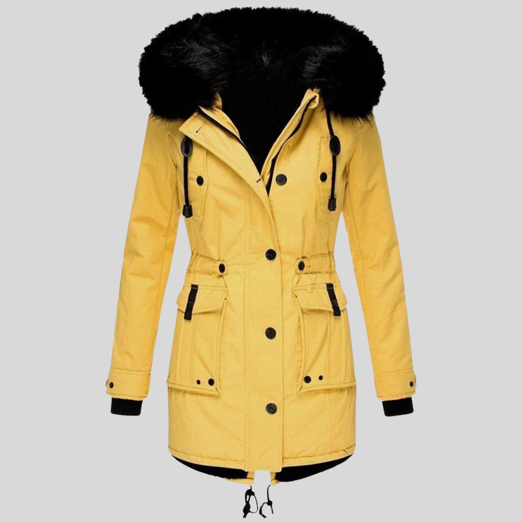 Women's Winter Hooded Parka Coat With Pockets