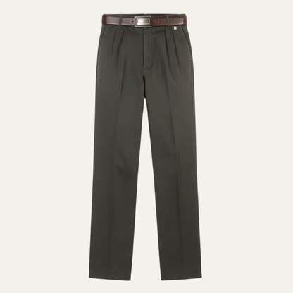 Montfield Men's Straight Leg Pants Double Pleated High Waist