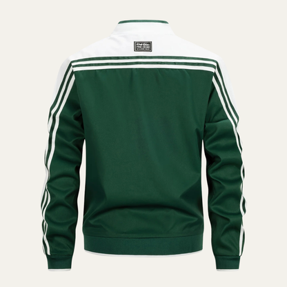Men's Lightweight Zip Up Track Jacket Breathable Striped