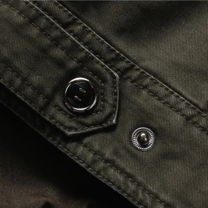 Men's Military Cargo Jacket Cotton Army Green