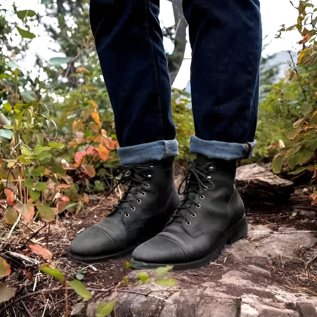 Men's Lace-Up Boots Vintage Leather Brown