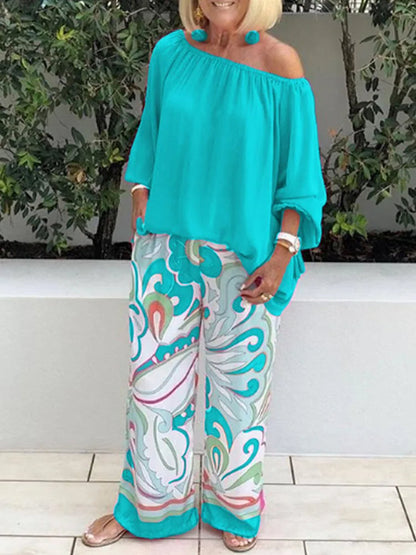 Women's Off Shoulder Two Piece Outfit