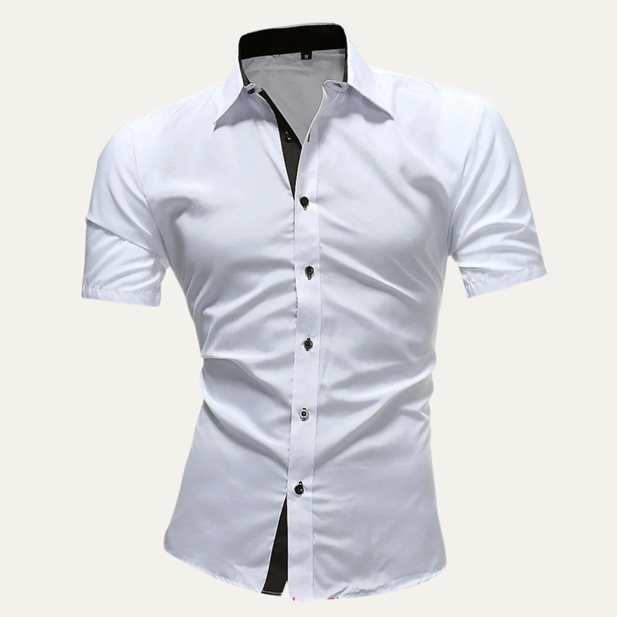 Men's Solid Button-Up Dress Shirt
