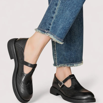 Women's Mary Jane Shoes Decorative Brogue Detailing