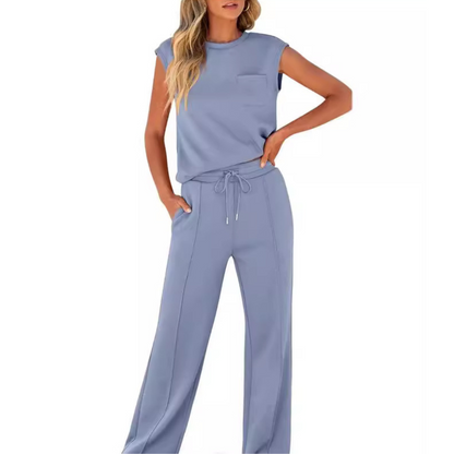 Women's Sleeveless Lounge Set Drawstring