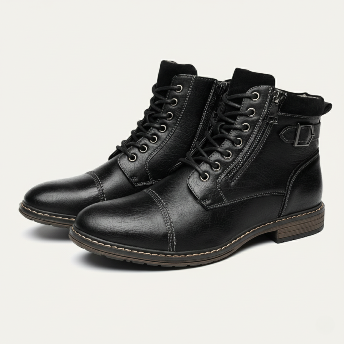 Men's Leather Ankle Boots Vintage Brown