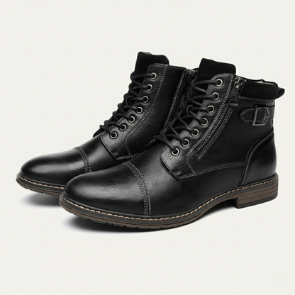 Men's Leather Ankle Boots Vintage Brown