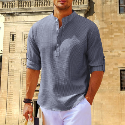 Men's Dress Shirt Up Collar Classic Style