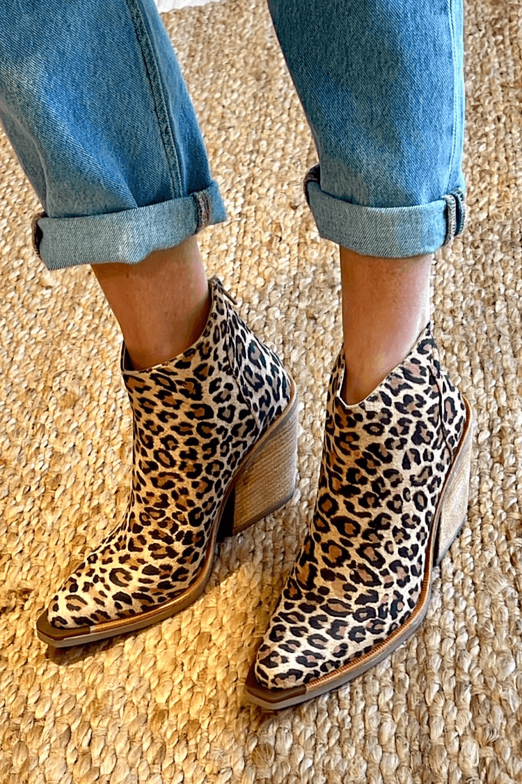 Women's Animal Print Block Heel Boots
