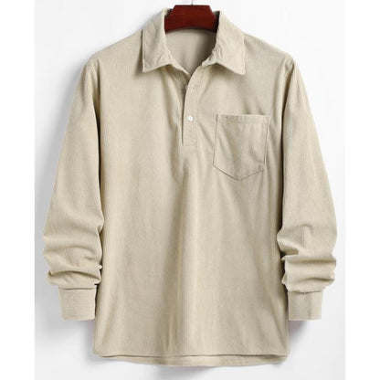 Relaxed Fit Collared Pullover Shirt for Men – Casual Comfort & Style Caliboot