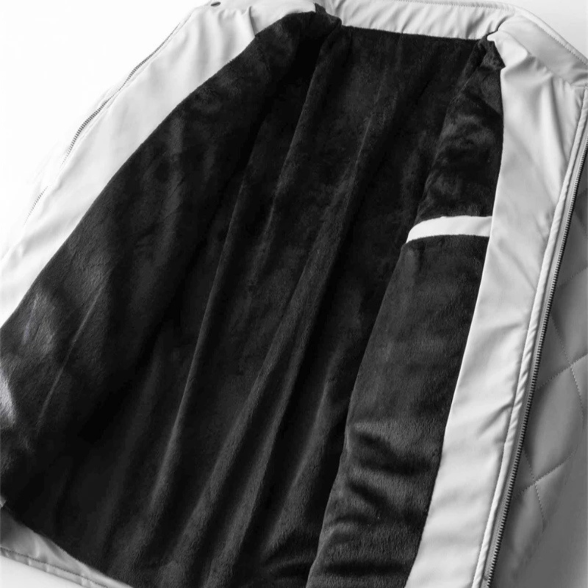 Hampton Men's Leather Biker Jacket Quilted Black