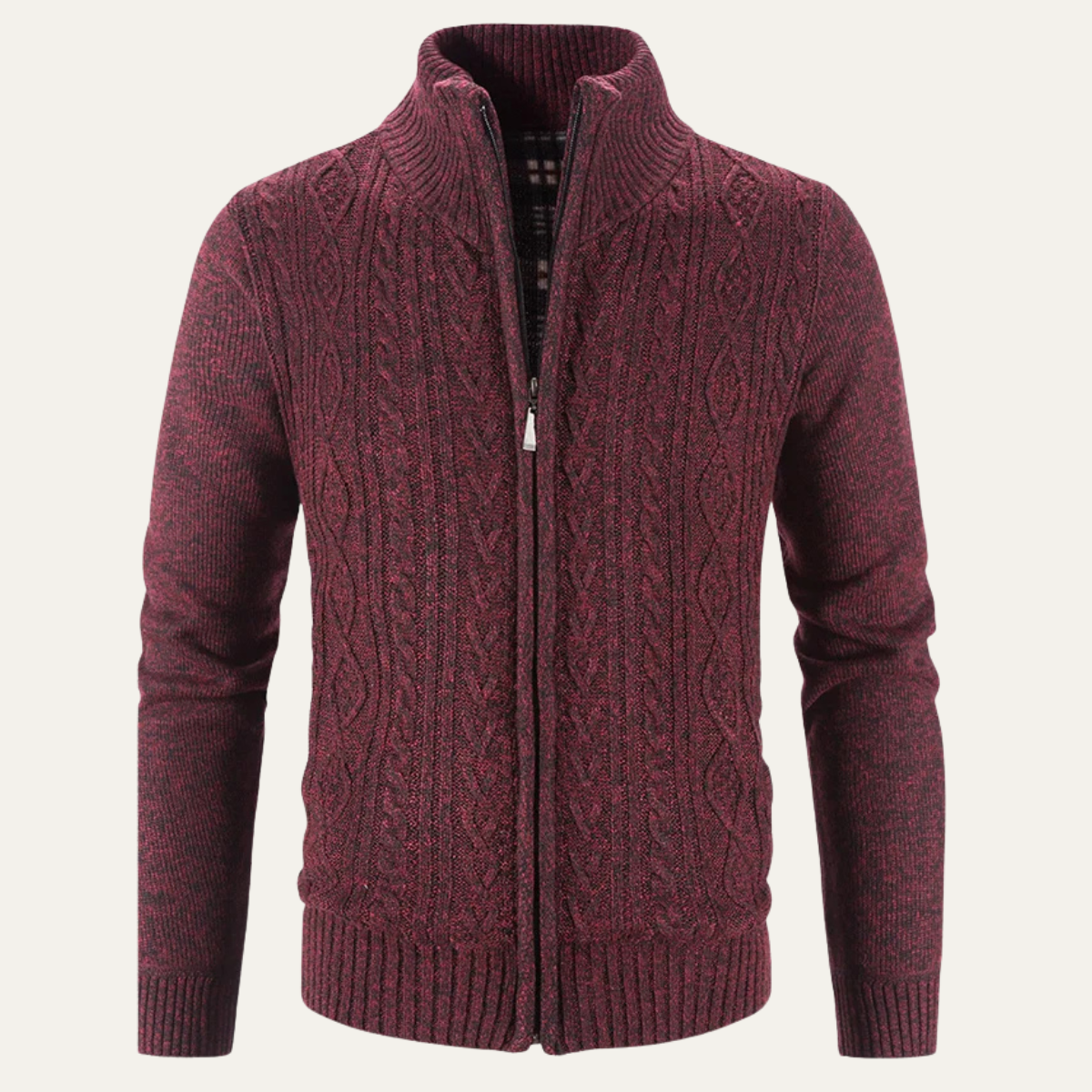 Men's Fleece Zip Up Jacket Warm Knit