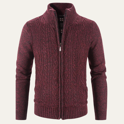 Men's Fleece Zip Up Jacket Warm Knit