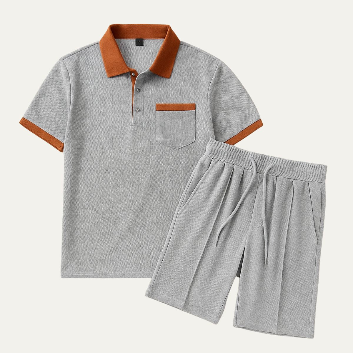 Men's Cotton Polo Shirt And Shorts Set