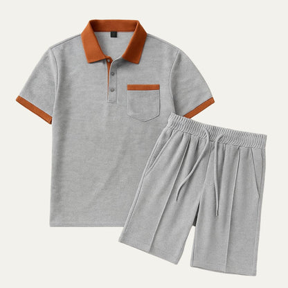Men's Cotton Polo Shirt And Shorts Set