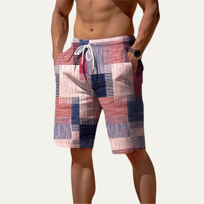 Men's Checked Drawstring Shorts