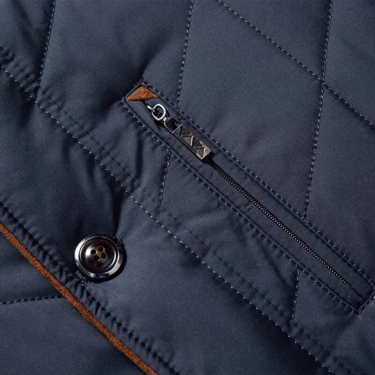 Men's Quilted Winter Jacket With Pockets