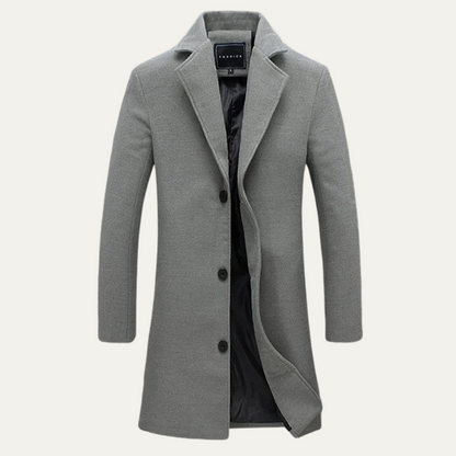 Men's Long Wool Coat Smart Casual