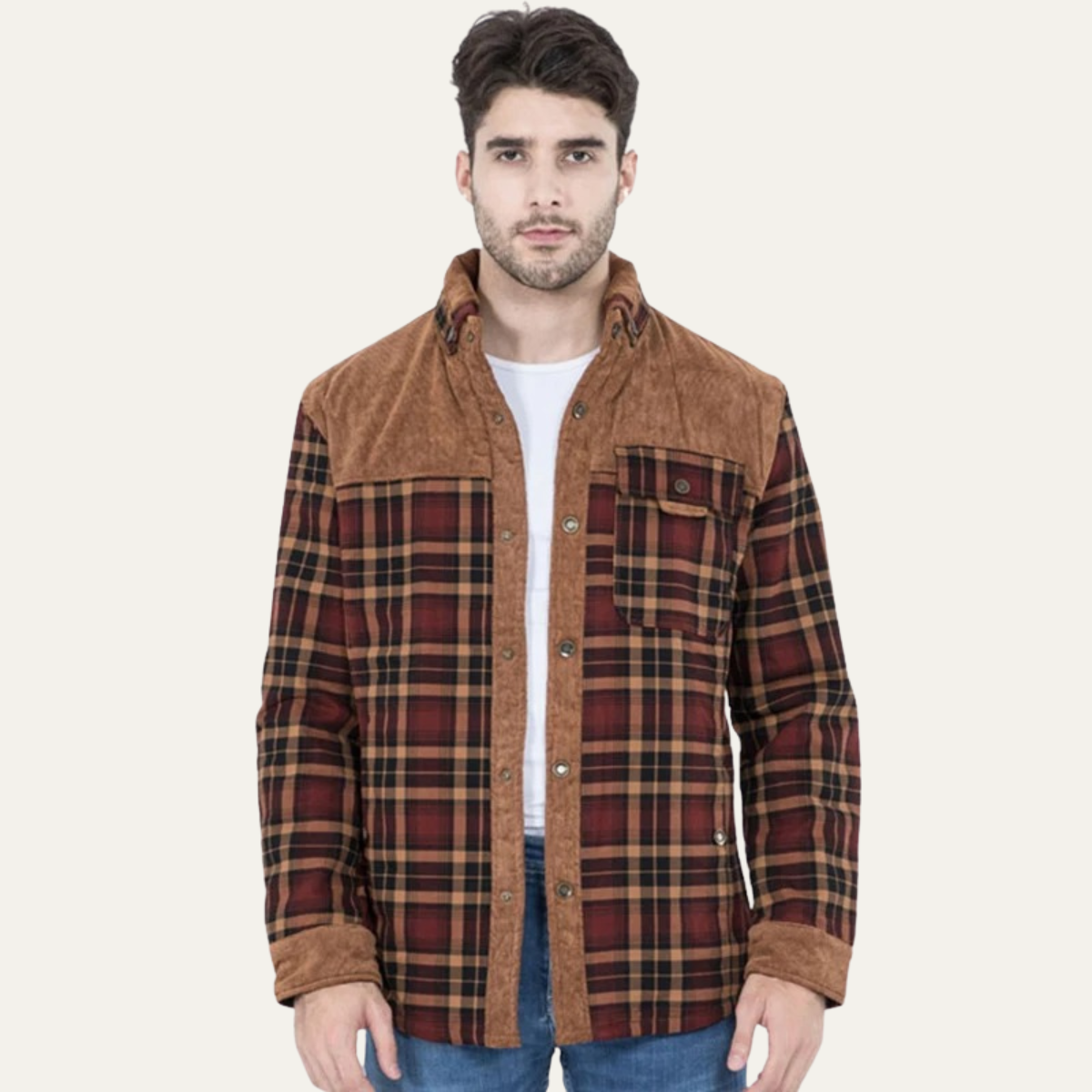 Men's Plaid Flannel Jacket Fleece Lined