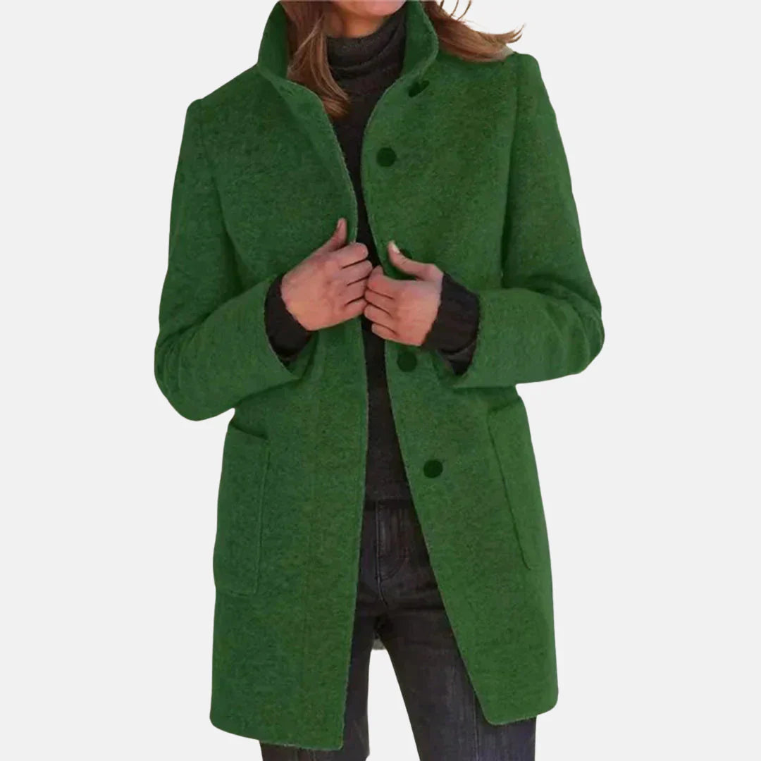 Tweed Coat Women's Classic Sophisticated Tan