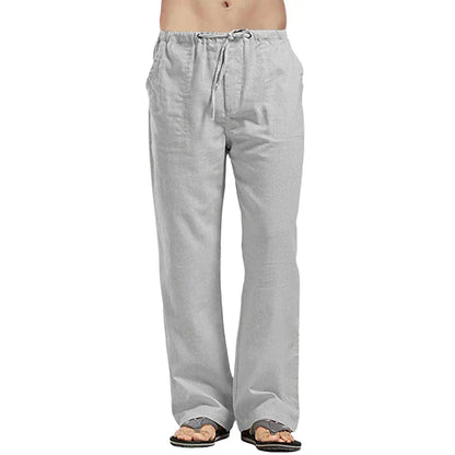 Men's Linen Pants Breathable Oversized Fit