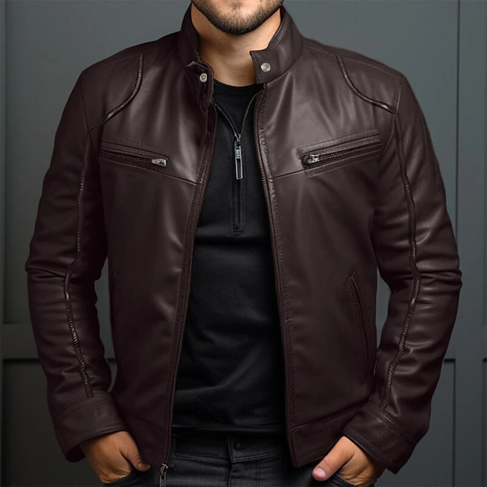 Men's Retro Motorcycle Jacket Vintage Leather Everyday Comfort