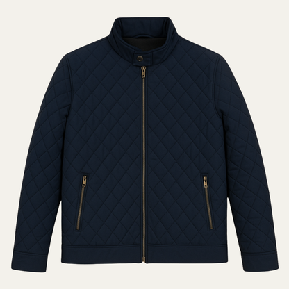 Men's Lightweight Quilted Coat Zip Pockets - Vonnera