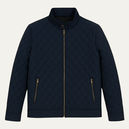 Men's Lightweight Quilted Coat Zip Pockets - Vonnera