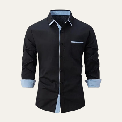 Vercelli Men's Button Up Shirt Contrast Trim Casual