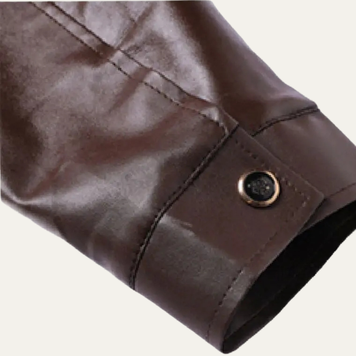 Men's Leather Zip Up Jacket Fleece Lined Coat